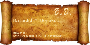 Balaskó Domokos névjegykártya